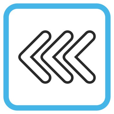 İşaretçi sol vektör simgesi bir çerçeve içinde üçlü