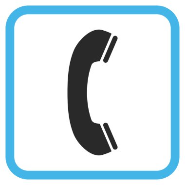 Telefon alıcı vektör simgesi bir çerçeve içinde