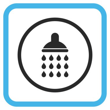 Duş vektör simgesi bir çerçeve içinde