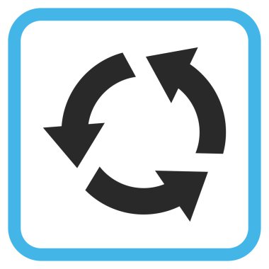 Geri dönüşüm vektör simgesi bir çerçeve içinde