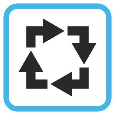 Geri dönüşüm vektör simgesi bir çerçeve içinde