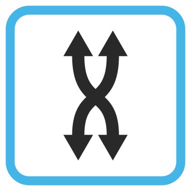 Shuffle okları dikey vektör simgesi bir çerçeve içinde