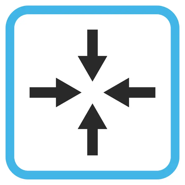 Comprimeren van pijlen Vector Icon In een Frame — Stockvector