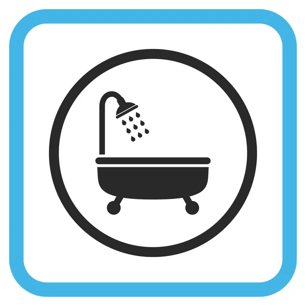 Vector de baño de ducha icono en un marco — Vector de stock