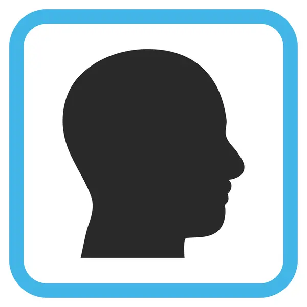 Hoofd Profile Vector Icon In een Frame — Stockvector