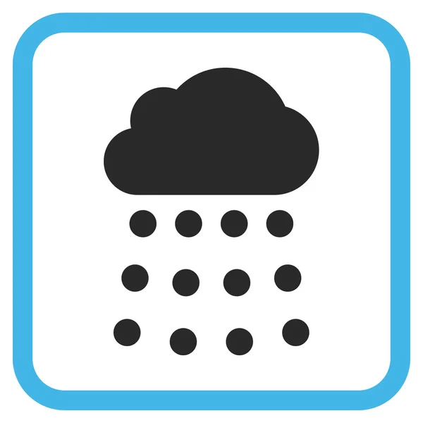 Icono del vector de la nube de lluvia en un marco — Archivo Imágenes Vectoriales