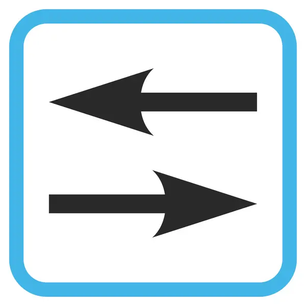 Icône vectorielle de flèches d'échange horizontales dans un cadre — Image vectorielle