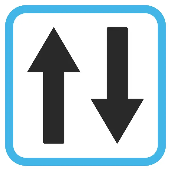 Vertikales Flip-Pfeil-Vektor-Symbol in einem Rahmen — Stockvektor