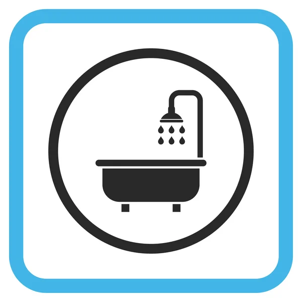 Sprchový kout vektorové ikony v rámečku — Stockový vektor