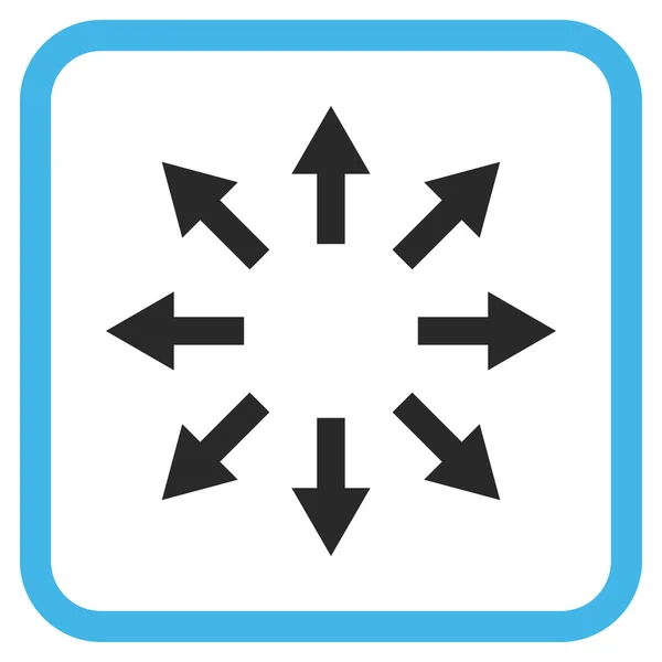 Icono de vectores de flechas radiales en un marco — Vector de stock