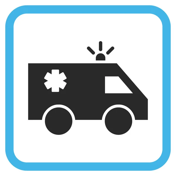 Icono del vector del coche de emergencia en un marco — Vector de stock