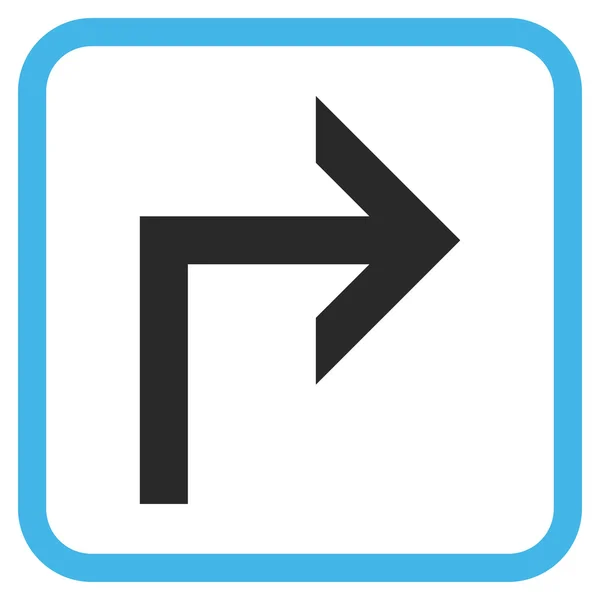 Turn Right Vector Icon In a Frame — Stock Vector