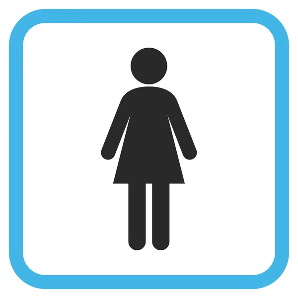 Vrouw Vector Icon In een Frame — Stockvector