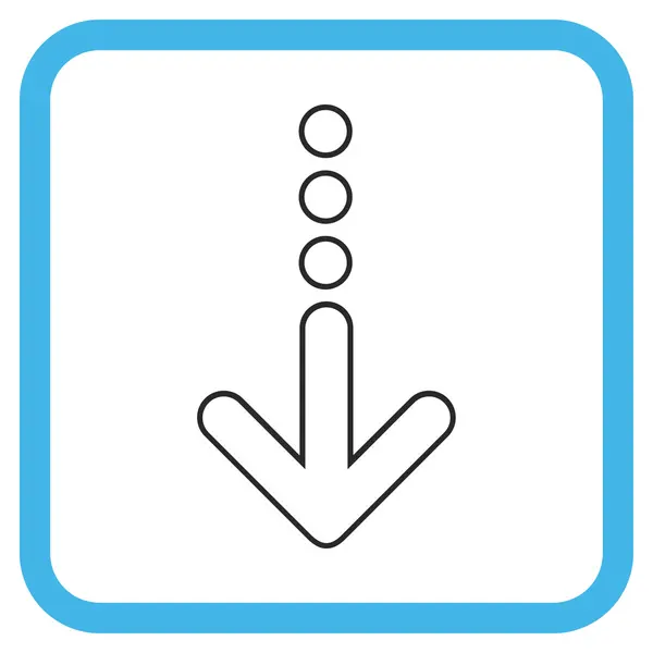 Enviar abajo icono de vector en un marco — Vector de stock