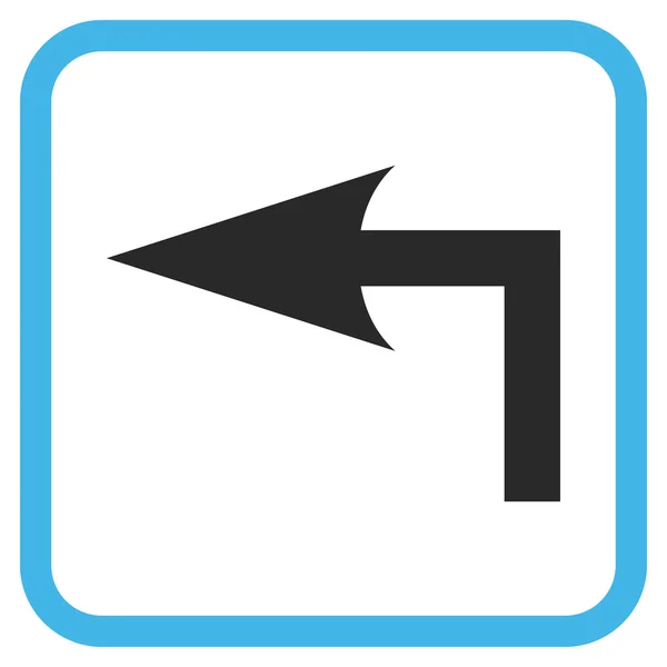 Sväng vänster vektor-ikonen i en ram — Stock vektor