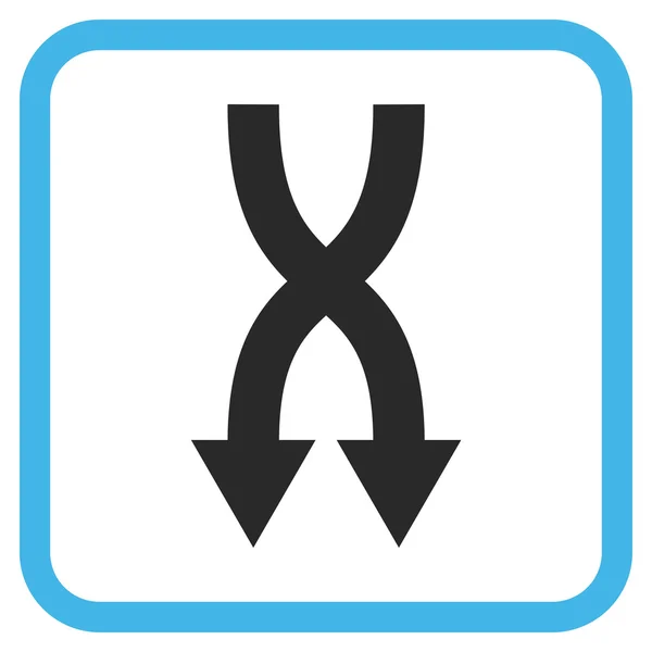 Barajar las flechas hacia abajo Vector icono en un marco — Vector de stock