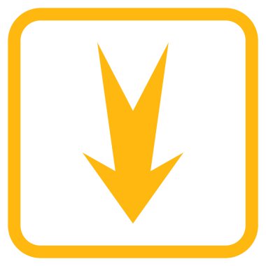 Vektör simgesi bir çerçeve içinde aşağı ok