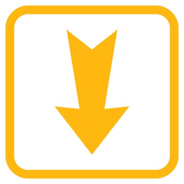 Vektör simgesi bir çerçeve içinde aşağı ok