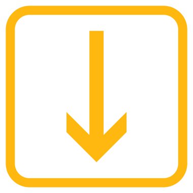 Vektör simgesi bir çerçeve içinde aşağı ok