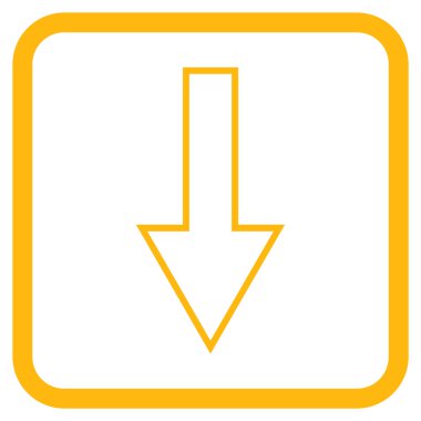 Vektör simgesi bir çerçeve içinde aşağı ok