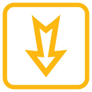 Vektör simgesi bir çerçeve içinde aşağı ok