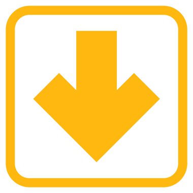 Vektör simgesi bir çerçeve içinde aşağı ok