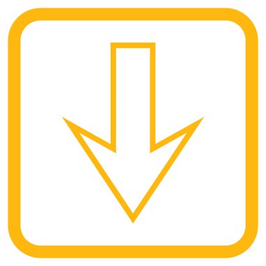 Vektör simgesi bir çerçeve içinde aşağı ok