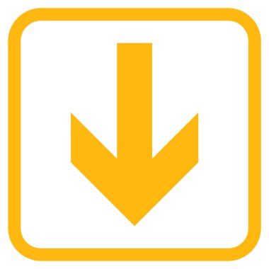 Vektör simgesi bir çerçeve içinde aşağı ok