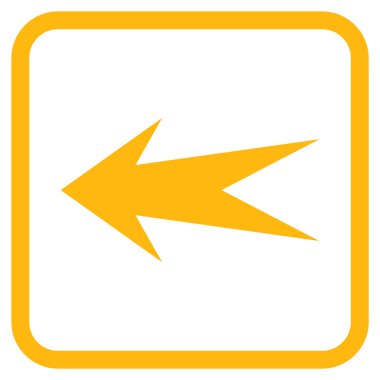 Ok sol vektör simgesi bir çerçeve içinde