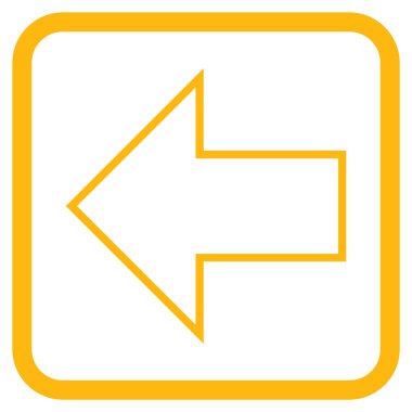 Ok sol vektör simgesi bir çerçeve içinde