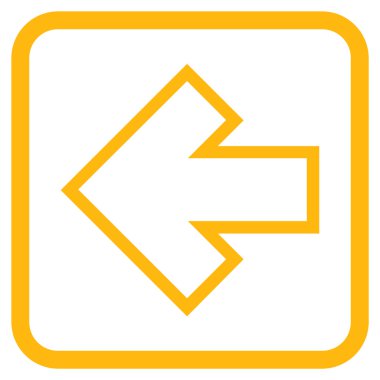 Ok sol vektör simgesi bir çerçeve içinde