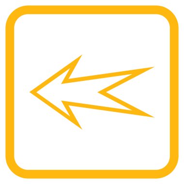 Ok sol vektör simgesi bir çerçeve içinde