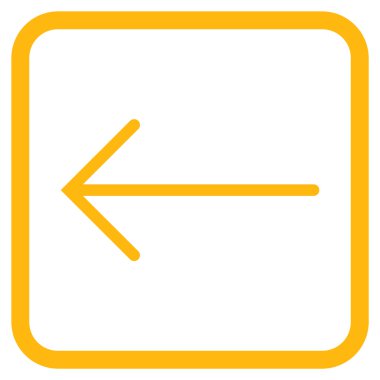 Ok sol vektör simgesi bir çerçeve içinde