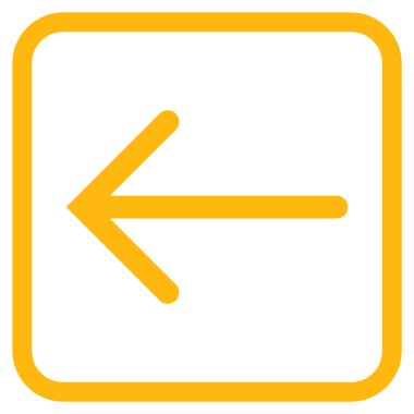 Ok sol vektör simgesi bir çerçeve içinde