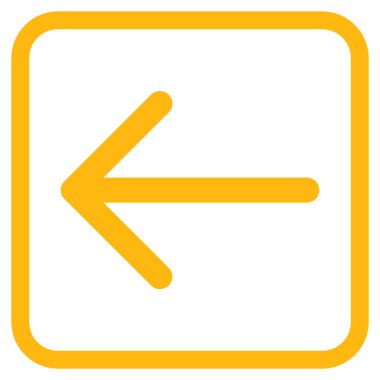 Ok sol vektör simgesi bir çerçeve içinde