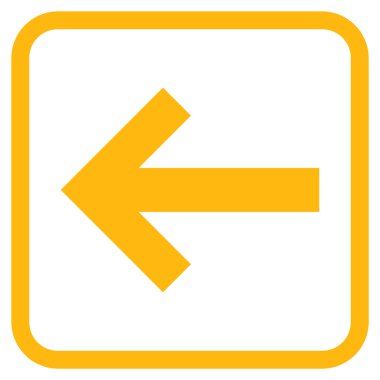 Ok sol vektör simgesi bir çerçeve içinde