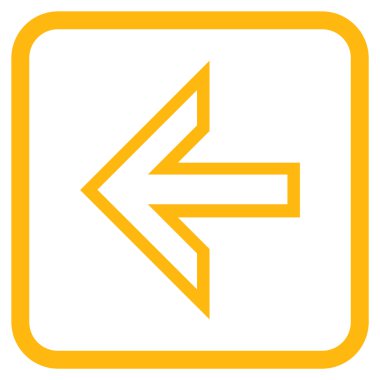 Ok sol vektör simgesi bir çerçeve içinde