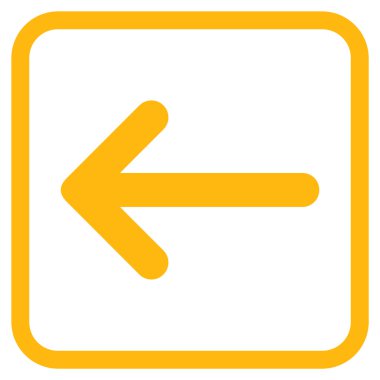 Ok sol vektör simgesi bir çerçeve içinde