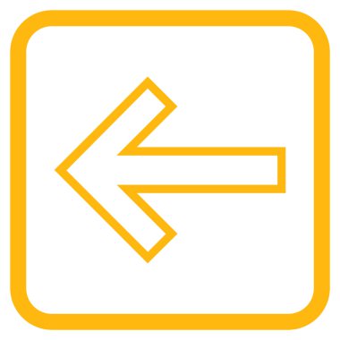 Ok sol vektör simgesi bir çerçeve içinde