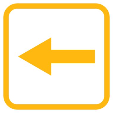 Ok sol vektör simgesi bir çerçeve içinde