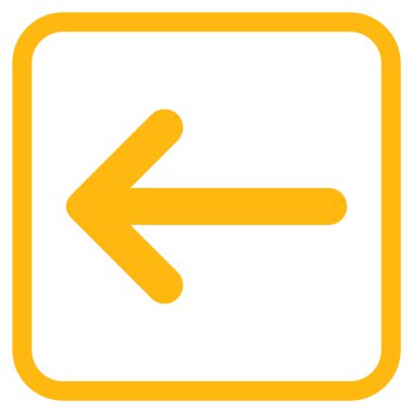 Ok sol vektör simgesi bir çerçeve içinde