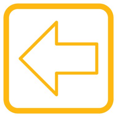 Ok sol vektör simgesi bir çerçeve içinde