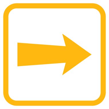 Ok sağ vektör simgesi bir çerçeve içinde