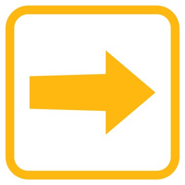 Ok sağ vektör simgesi bir çerçeve içinde