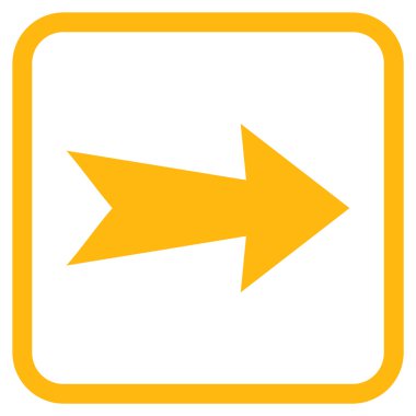 Ok sağ vektör simgesi bir çerçeve içinde