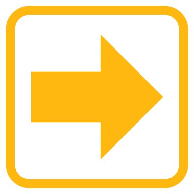 Ok sağ vektör simgesi bir çerçeve içinde