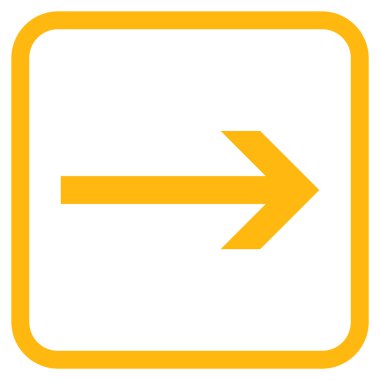 Ok sağ vektör simgesi bir çerçeve içinde