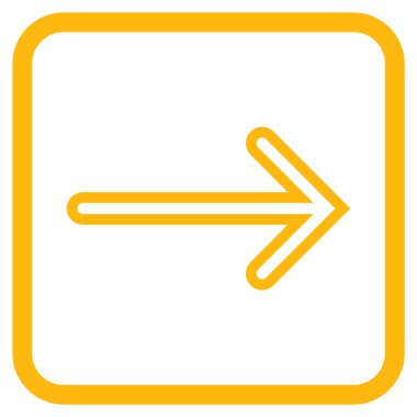 Ok sağ vektör simgesi bir çerçeve içinde