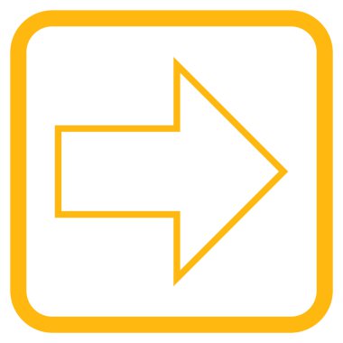 Ok sağ vektör simgesi bir çerçeve içinde