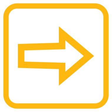 Ok sağ vektör simgesi bir çerçeve içinde